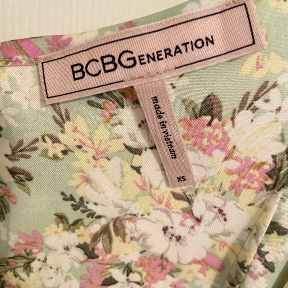 BCBGeneration Womens Dress V-Neck Floral Midi XS - Picture 7 of 11